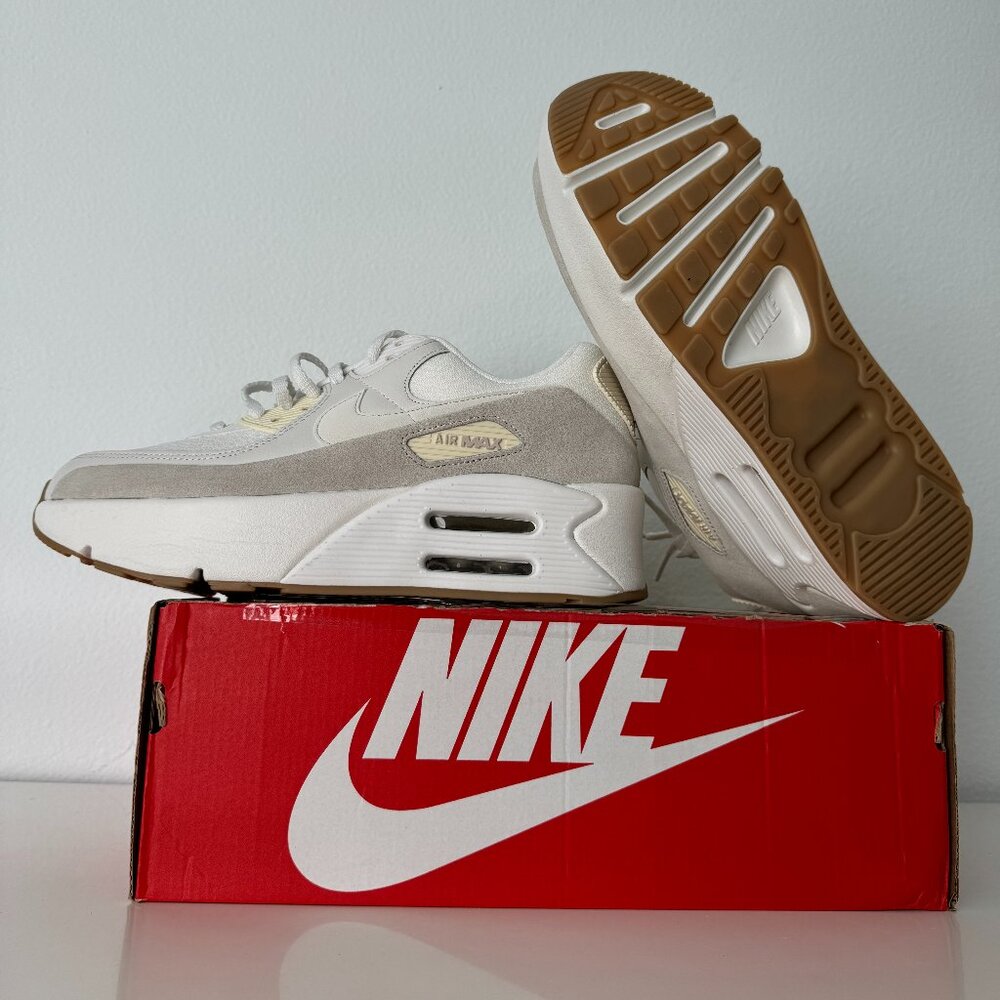 Nike Air Max White and Gray Athletic Shoes